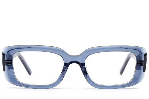 Lunettes rectangulaires en acétate bleu #BS522-0283