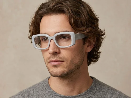 Lunettes rectangulaires en acétate gris #BS522-0285