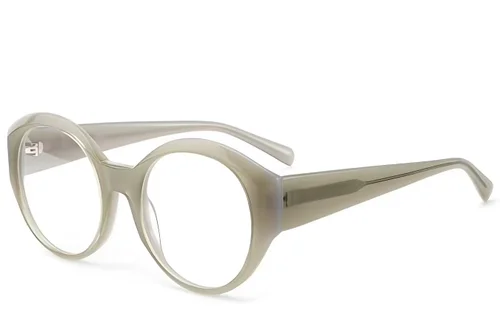 Lunettes ovales en acétate gris #BS522-0286
