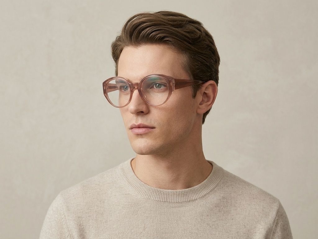 Ovale rosa Acetatbrille #BS522-0287