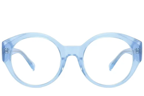 Lunettes ovales en acétate bleu #BS522-0288