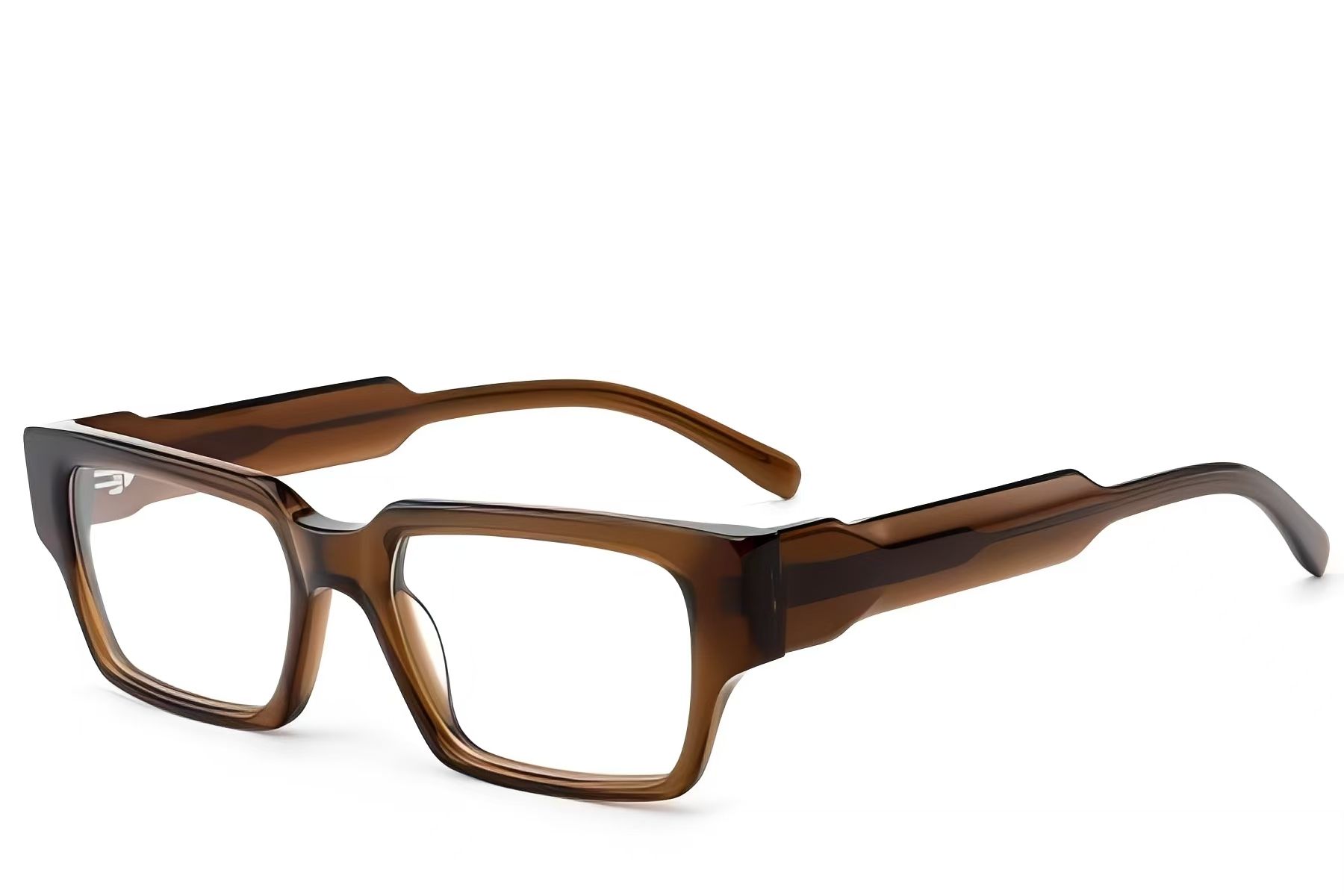 Bicchieri rettangolari in acetato marrone #BS522-0291