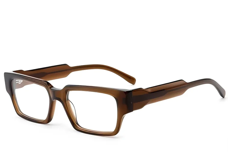 Bicchieri rettangolari in acetato marrone #BS522-0291
