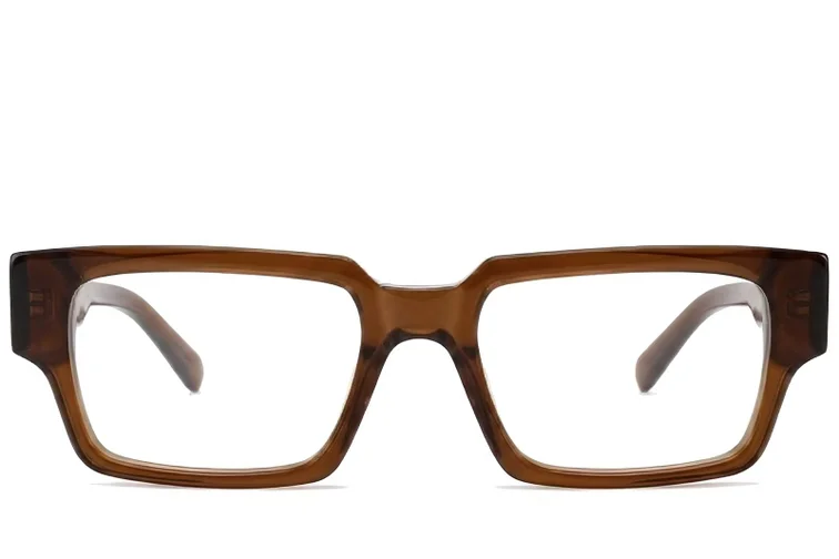 Bicchieri rettangolari in acetato marrone #BS522-0291