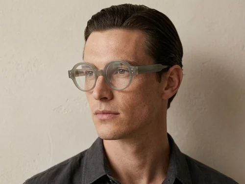 Lunettes rondes en acétate gris #BS522-0292