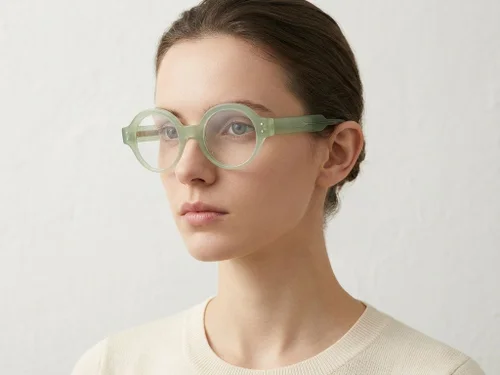 Verres ronds en acétate vert #BS522-0294