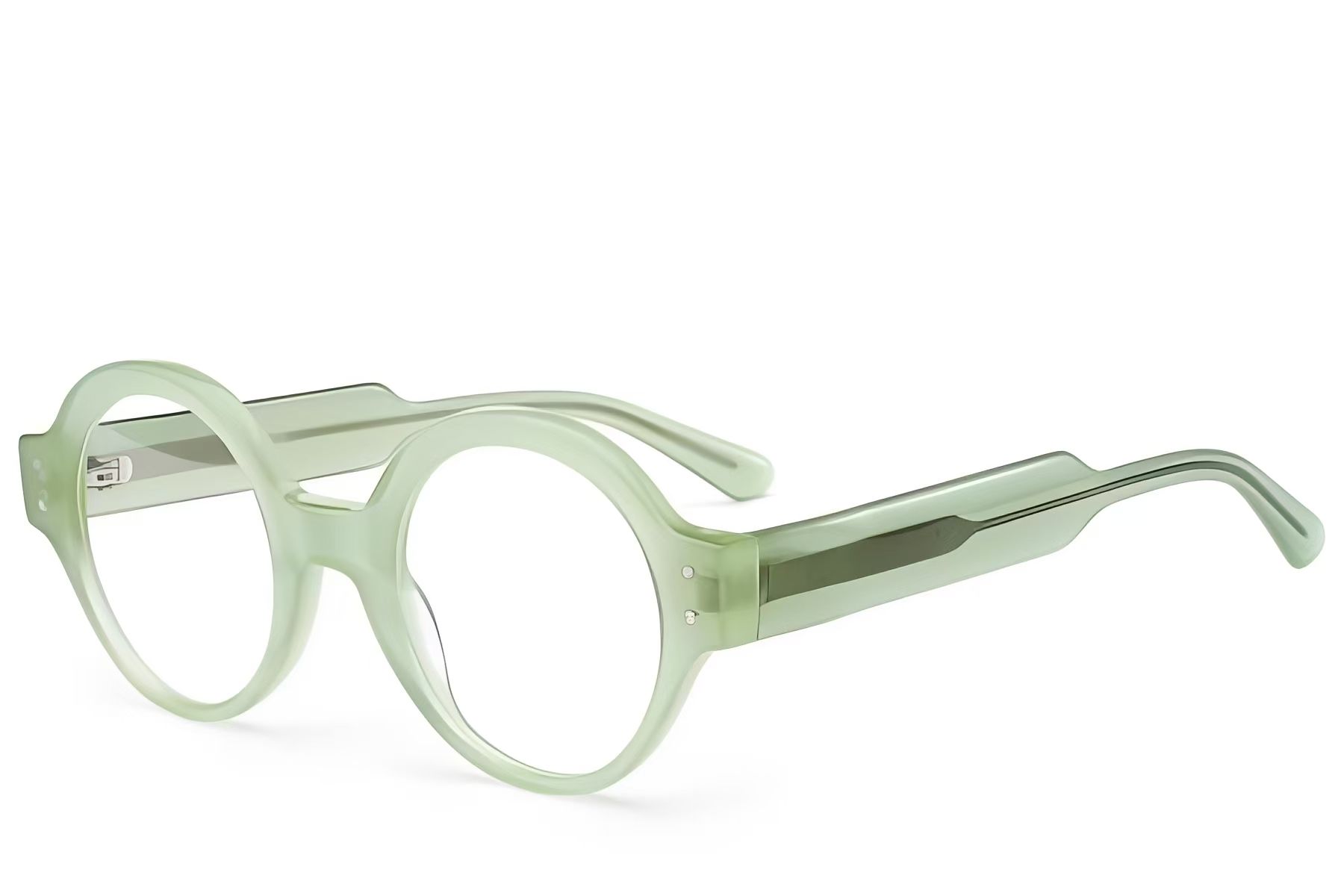 Round Green Acetate Glasses #BS522-0294