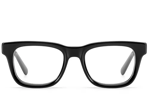 Lunettes rectangulaires en acétate noir #BS522-0295