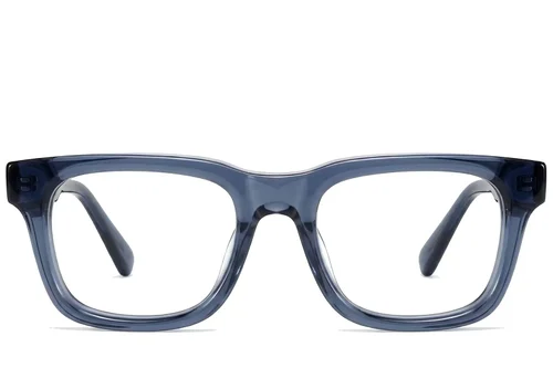 Lunettes rectangulaires en acétate bleu #BS522-0296