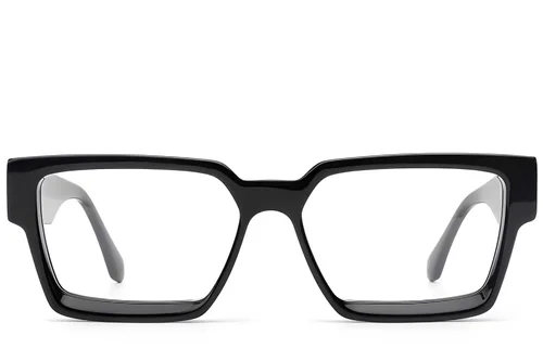 Lunettes géométriques en acétate noir #BS522-0298
