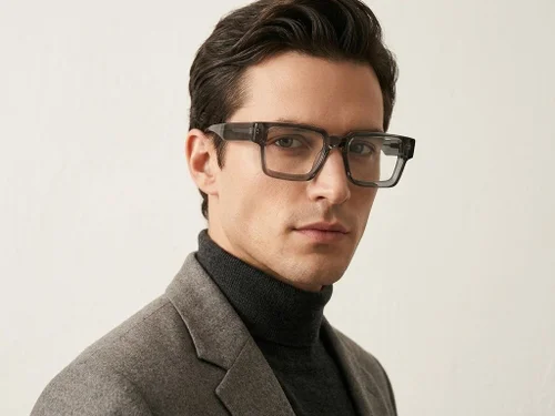 Lunettes géométriques en acétate gris #BS522-0299