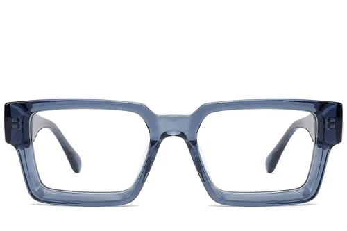 Geometrische blauwe acetaatglazen #BS522-0300