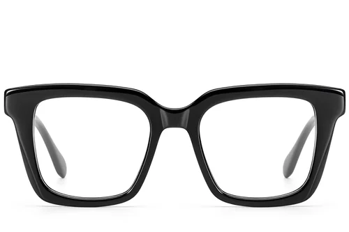 Lunettes rectangulaires en acétate noir #BS522-0302