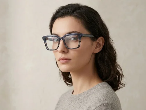 Lunettes rectangulaires en acétate gris #BS522-0305