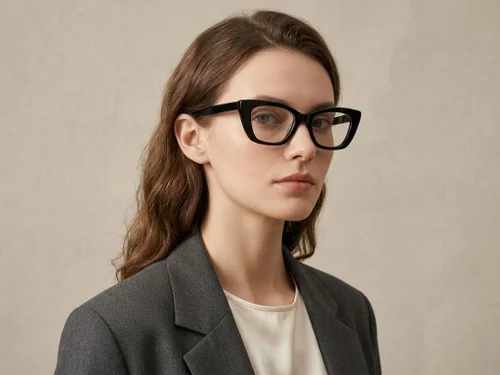 Lunettes papillon en acétate noir #BS522-0306
