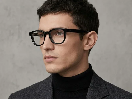 Lunettes rectangulaires en acétate noir #BS522-0314