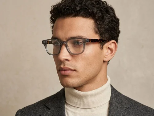 Lunettes rectangulaires en acétate gris #BS522-0315