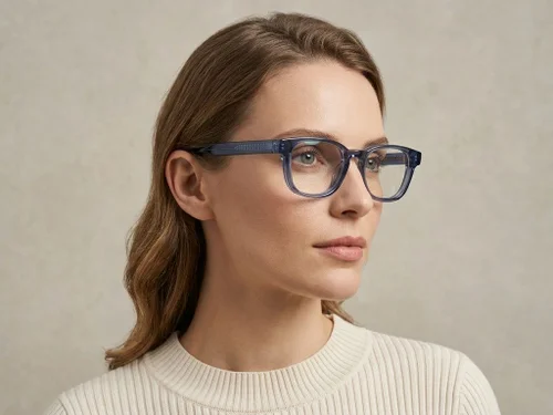 Lunettes rectangulaires en acétate bleu #BS522-0317