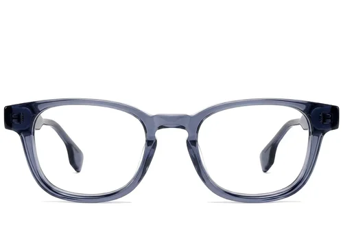 Lunettes rectangulaires en acétate bleu #BS522-0317