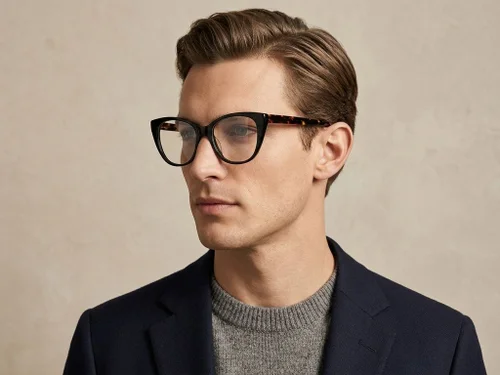 Lunettes papillon en acétate noir #BS522-0318