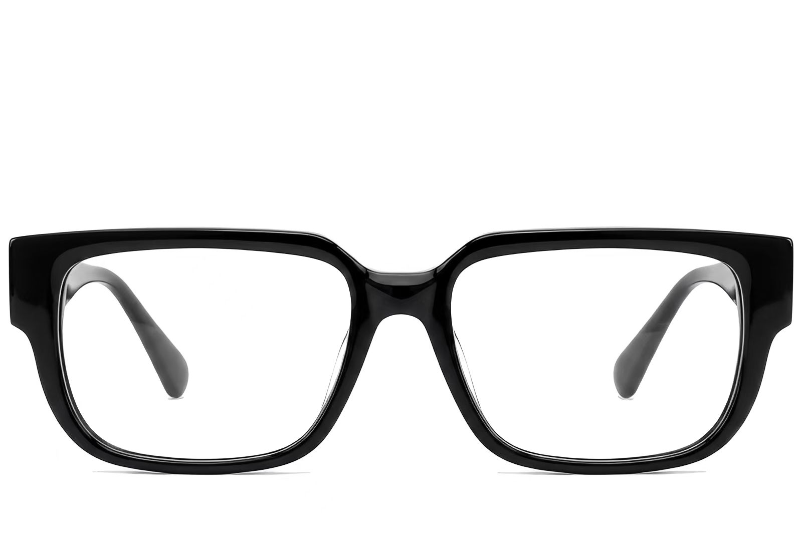 Rechteckige schwarze Acetatbrille #BS522-0321