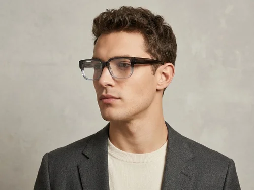 Lunettes rectangulaires en acétate gris #BS522-0324