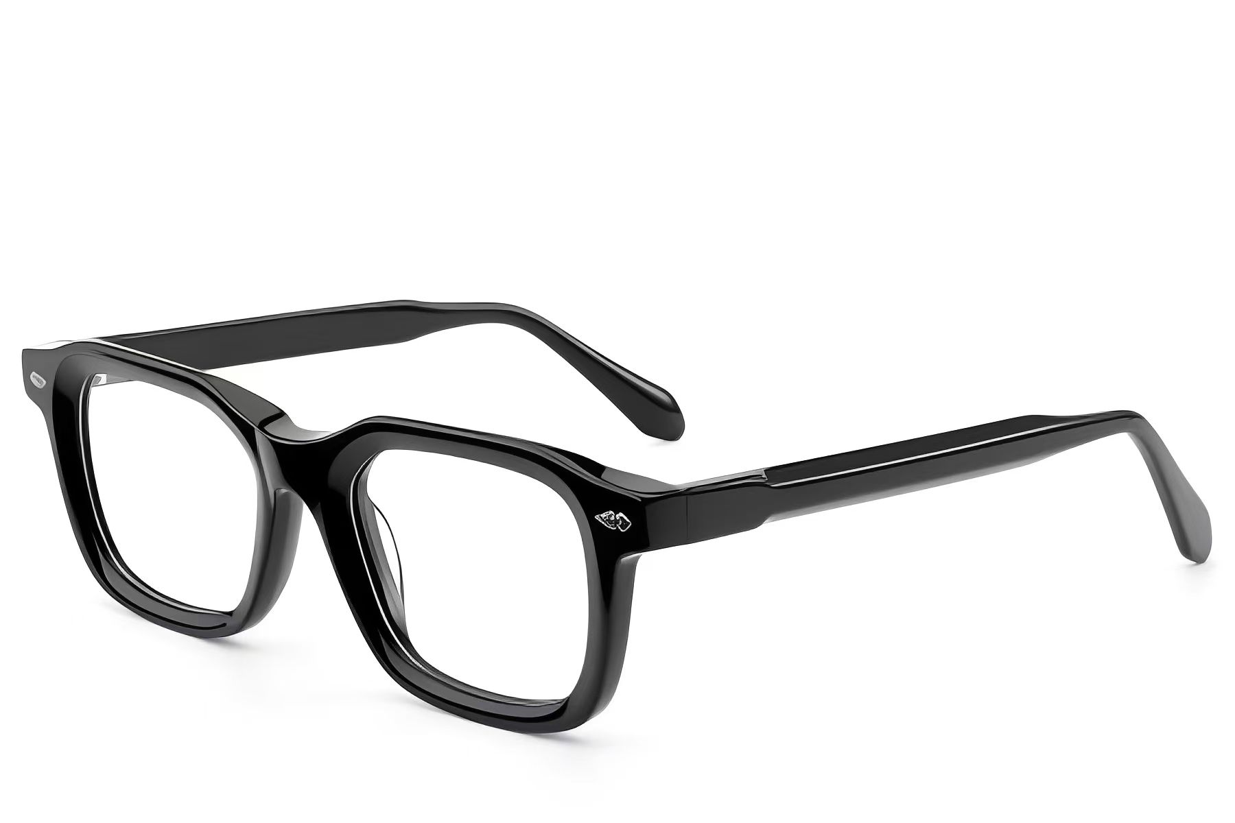 Rectangular Black Acetate Glasses #BS522-0325