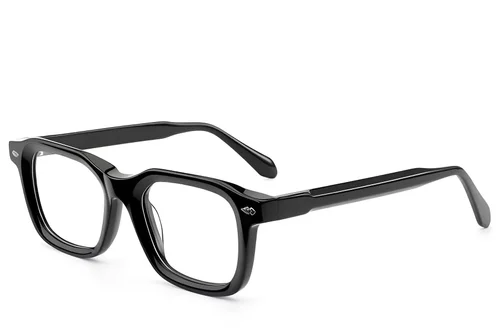 Lunettes rectangulaires en acétate noir #BS522-0325