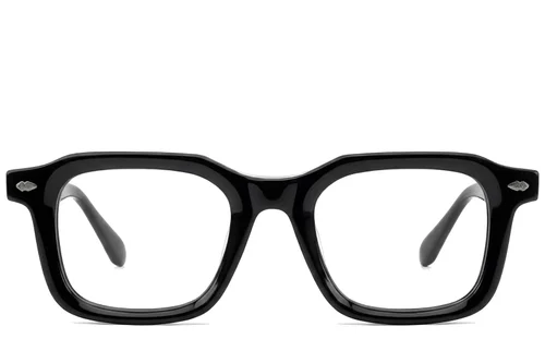 Lunettes rectangulaires en acétate noir #BS522-0325