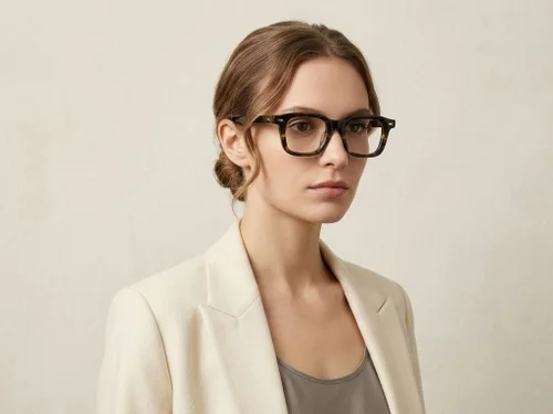 Lunettes rectangulaires en acétate écaille de tortue #BS522-0326