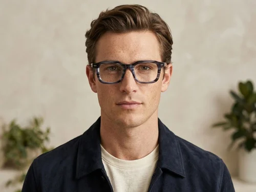 Lunettes rectangulaires en acétate gris #BS522-0327