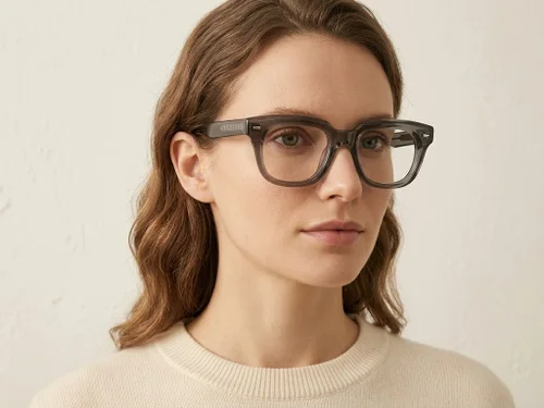 Lunettes rectangulaires en acétate gris #BS522-0329