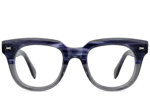 Lunettes rectangulaires en acétate bleu #BS522-0330