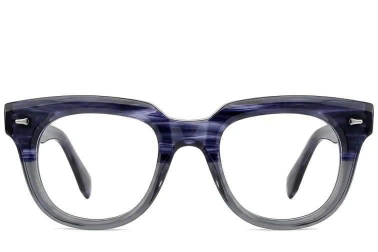 Vasos rectangulares de acetato azul #BS522-0330