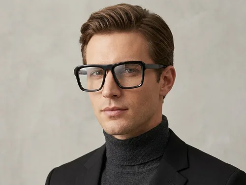 Lunettes aviateur en acétate noir #BS522-0332