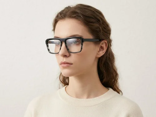 Lunettes aviateur en acétate gris #BS522-0333