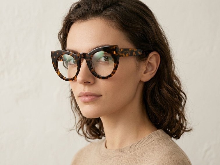 Lunettes en acétate écaille de tortue papillon #BS522-0336