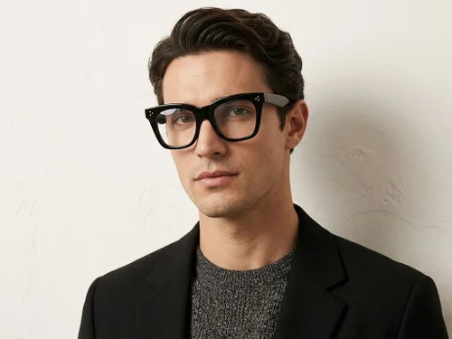 Lunettes papillon en acétate noir #BS522-0338