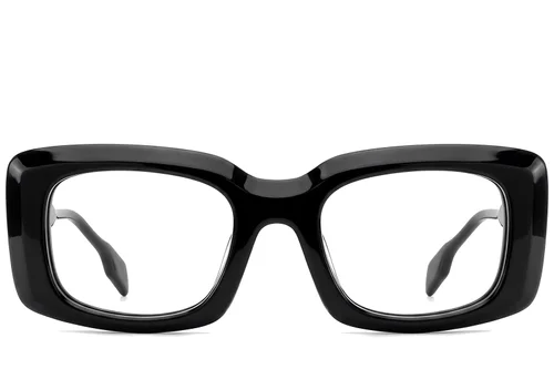 Lunettes rectangulaires en acétate noir #BS522-0341