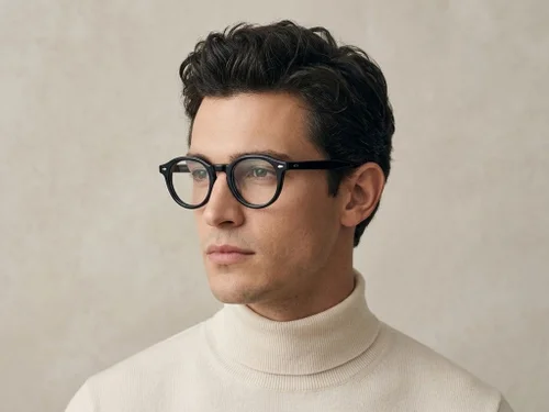Lunettes ovales en acétate gris #BS522-0344