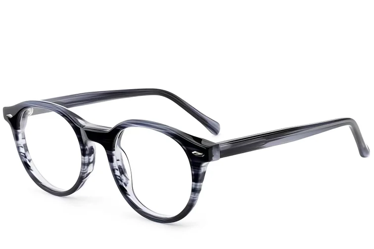 Occhiali ovali in acetato grigio #BS522-0346