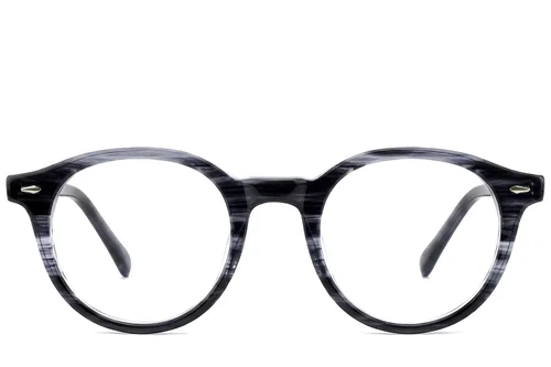 Lunettes ovales en acétate gris #BS522-0346