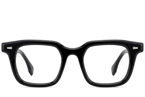 Lunettes rectangulaires en acétate noir #BS522-0347