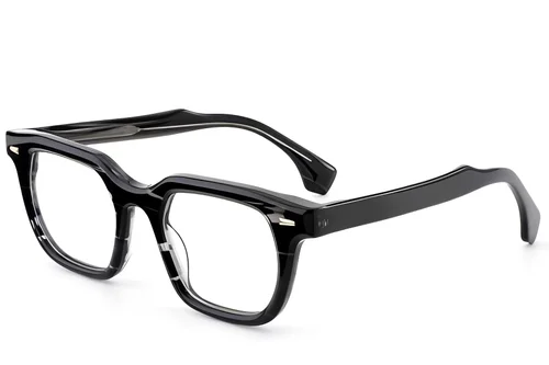 Lunettes rectangulaires en acétate bleu #BS522-0348