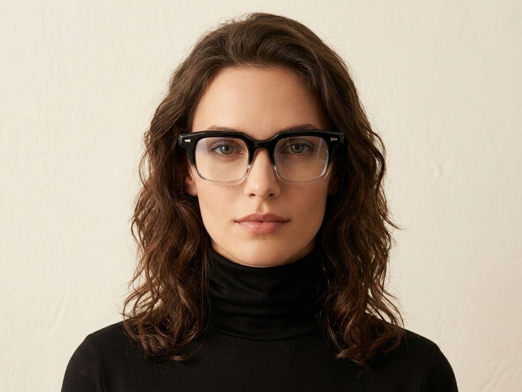 Bicchieri rettangolari in acetato nero #BS522-0349