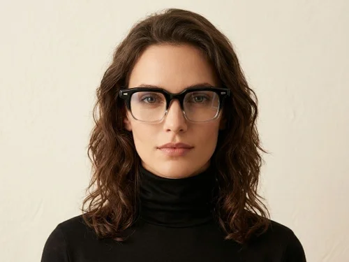 Lunettes rectangulaires en acétate noir #BS522-0349