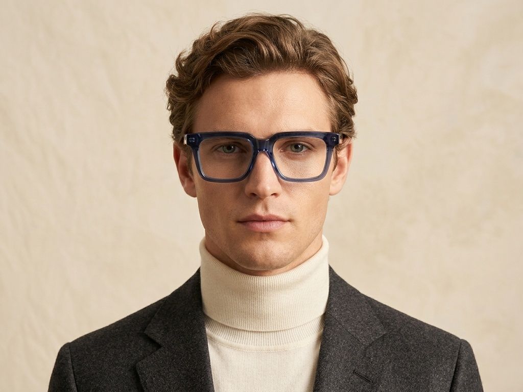 Bicchieri rettangolari in acetato blu #BS522-0354