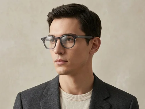 Lunettes rectangulaires en acétate bleu #BS522-0356