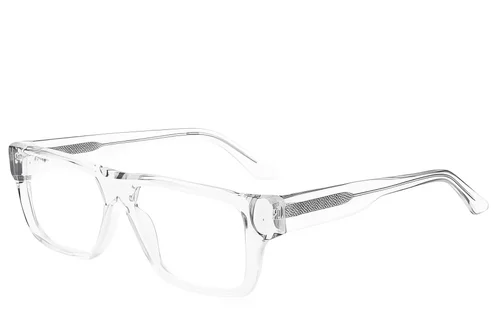 Verres rectangulaires en acétate transparent #BS522-0359