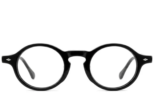 Lunettes rondes en acétate noir #BS522-0360
